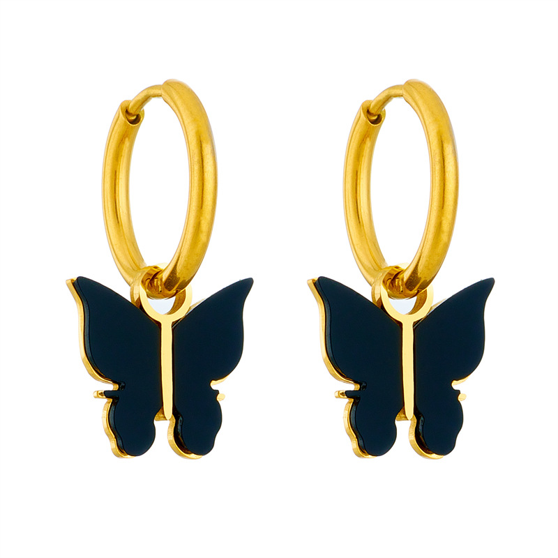 Geometric Drop Earrings For Women In Titanium Steel With 18K Gold Plated PVD Vacuum Plating And 304 Stainless Steel Posts 5