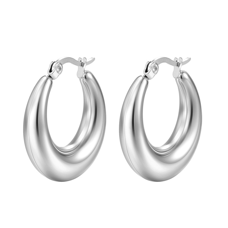 For Women 1 Pair Stainless Steel Earrings Featuring Plating Material With 18K Gold Plated Finish 2