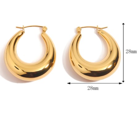 For Women 1 Pair Stainless Steel Earrings Featuring Plating Material With 18K Gold Plated Finish 3