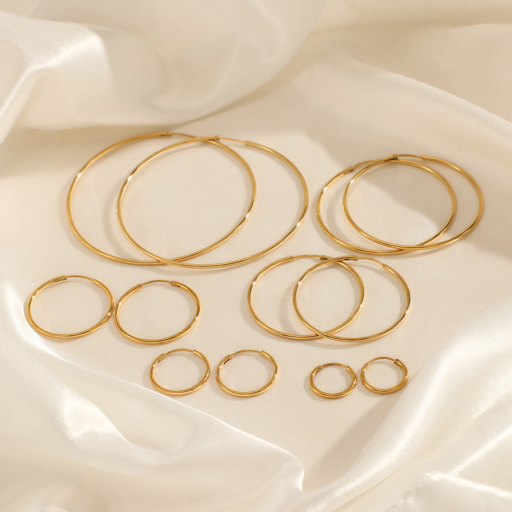 Geometric Waterproof Earrings For Women With Electroplated Design And 304 Stainless Steel Ear Pins, PVD Gold Plated