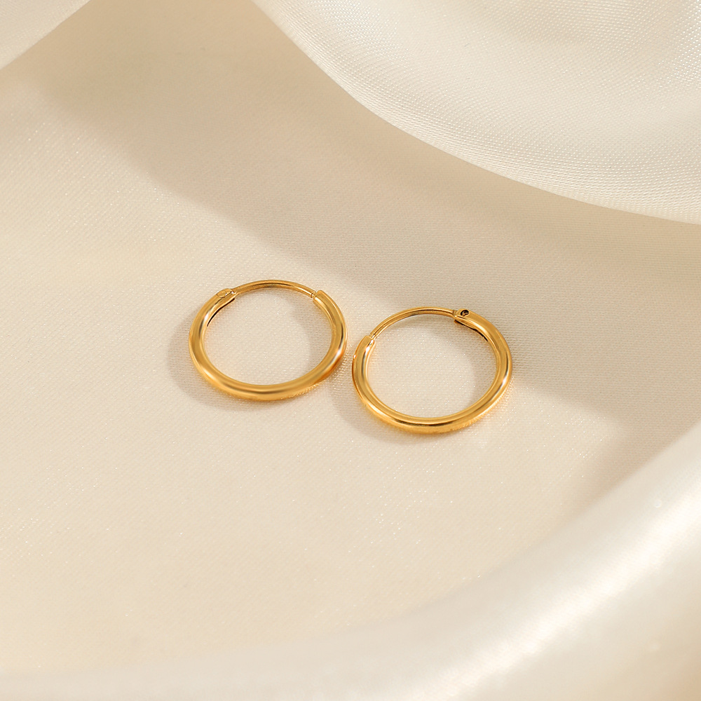 Geometric Waterproof Earrings For Women With Electroplated Design And 304 Stainless Steel Ear Pins, PVD Gold Plated 3