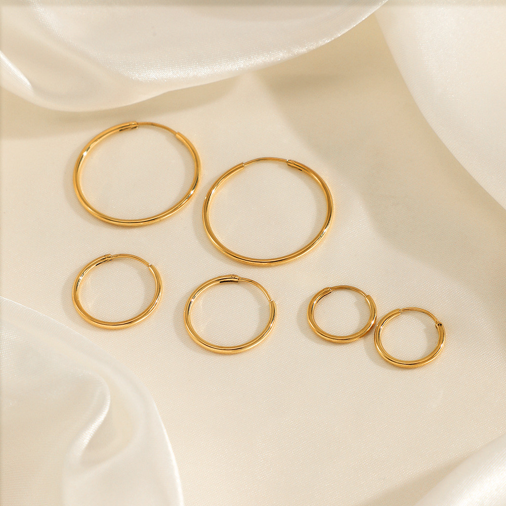 Geometric Waterproof Earrings For Women With Electroplated Design And 304 Stainless Steel Ear Pins, PVD Gold Plated 4