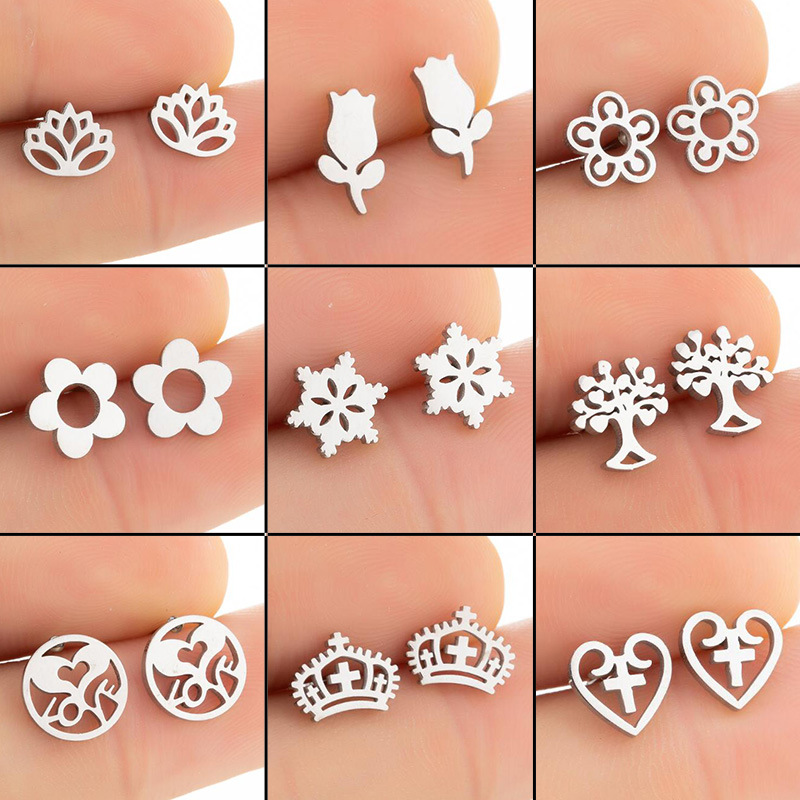 Heart Shape Earrings For Women, Waterproof 304 Stainless Steel With 18K Gold PVD Coating, 316 Stainless Steel Studs