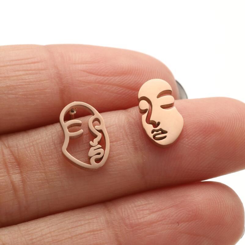 Simple Style Stainless Steel Earrings For Women Featuring Real Gold Plated Asymmetrical Design With Waterproof Non Tarnish Craft 2