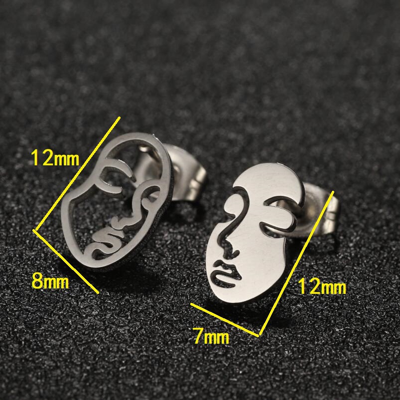 Simple Style Stainless Steel Earrings For Women Featuring Real Gold Plated Asymmetrical Design With Waterproof Non Tarnish Craft 3
