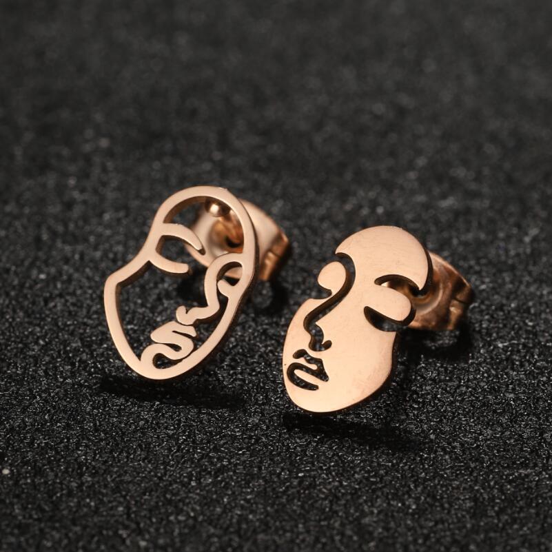 Simple Style Stainless Steel Earrings For Women Featuring Real Gold Plated Asymmetrical Design With Waterproof Non Tarnish Craft 5