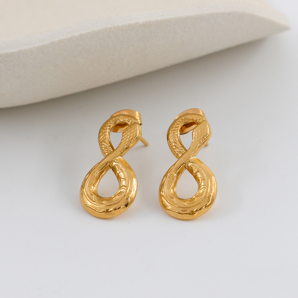 For Women 1 Pair Stainless Steel Earrings Featuring Electroplated Design