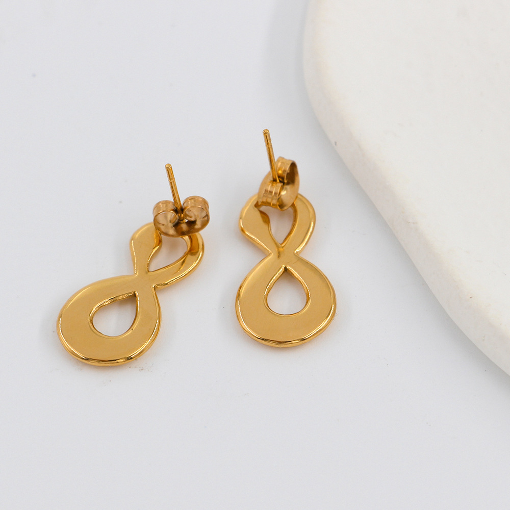 For Women 1 Pair Stainless Steel Earrings Featuring Electroplated Design 2