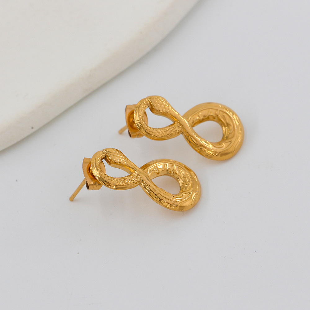 For Women 1 Pair Stainless Steel Earrings Featuring Electroplated Design 3