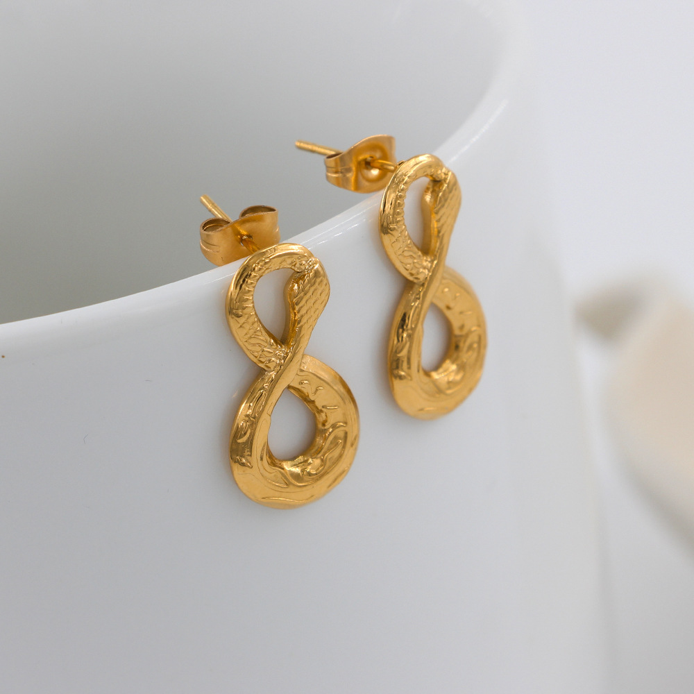 For Women 1 Pair Stainless Steel Earrings Featuring Electroplated Design 4