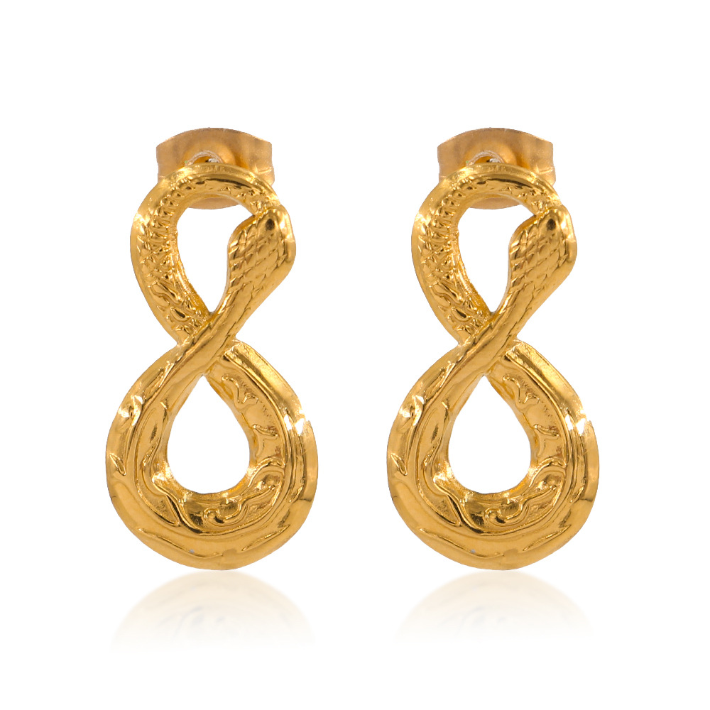 For Women 1 Pair Stainless Steel Earrings Featuring Electroplated Design 5