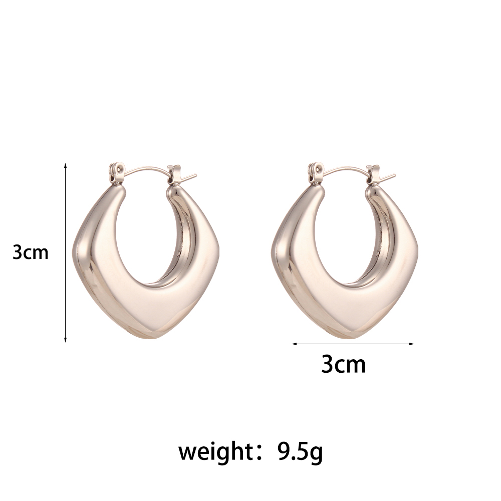 Round Earrings For Women Featuring 304 Stainless Steel Ear Pins With Durable 18K Gold PVD Vacuum Plating 2