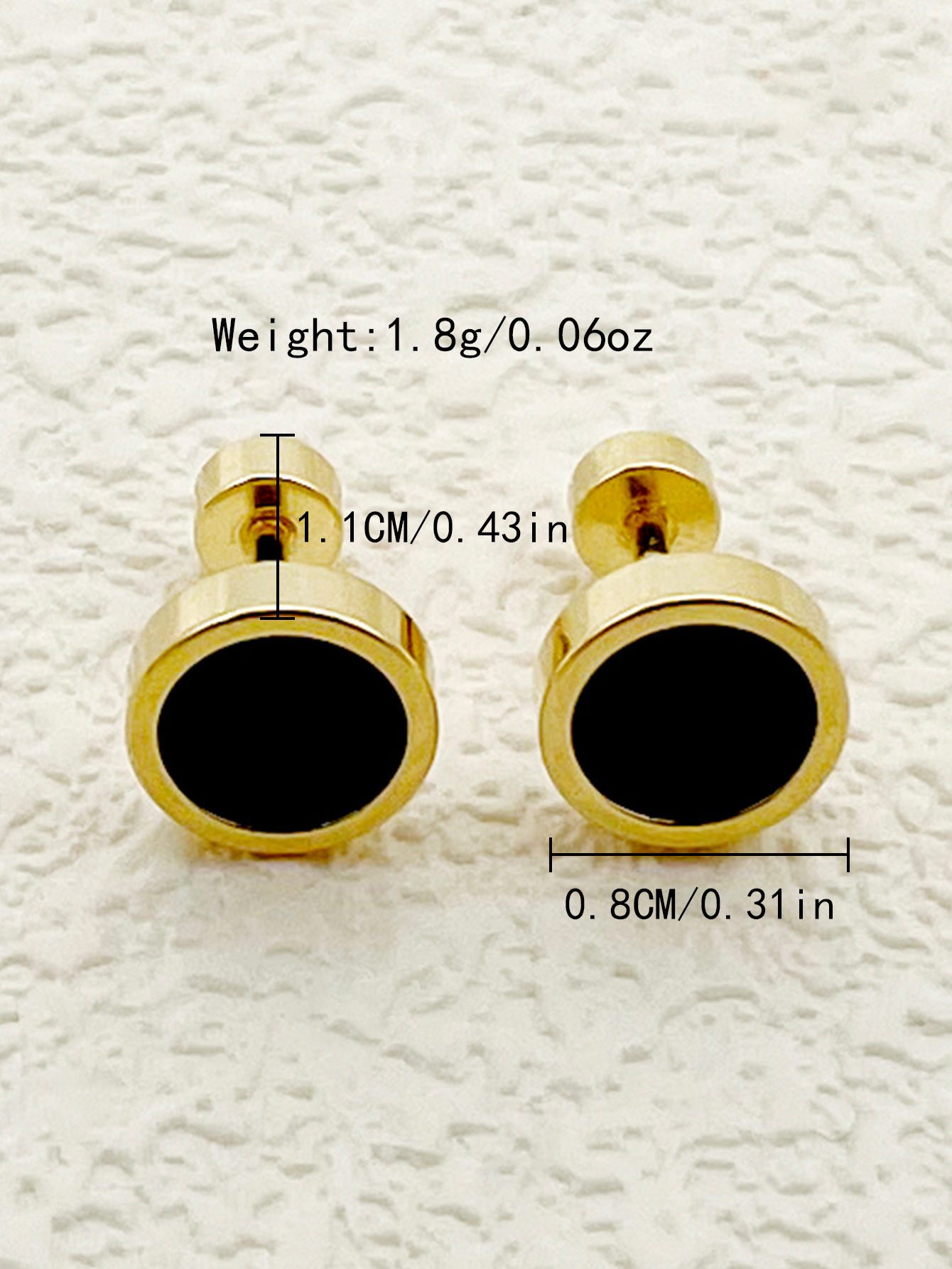 Round Stud Earrings For Women, Waterproof Non Tarnish 304 Stainless Steel With Real Gold Plated PVD Coating And Shell Inlay 3