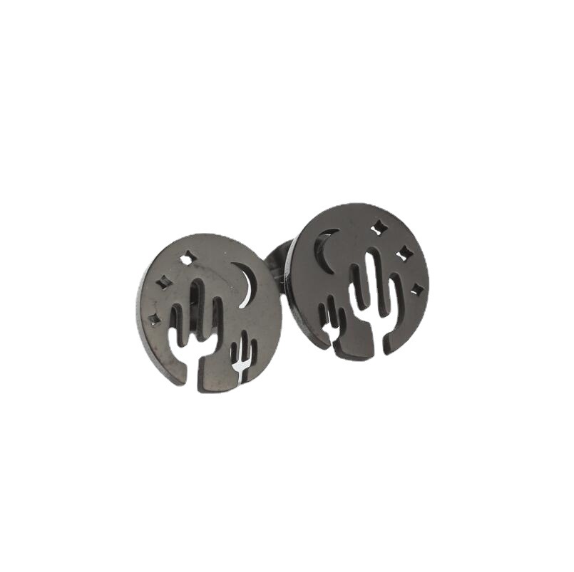 Cactus Simple Style Earrings For Women In Waterproof Non Tarnish Stainless Steel With Real Gold Plated Star Design 4