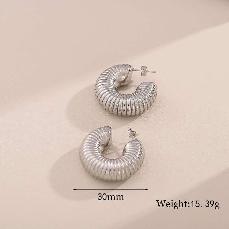 U Shape Stud Earrings For Women, Waterproof Non Tarnish, Made Of 304 Stainless Steel With Real Gold Plated Finish