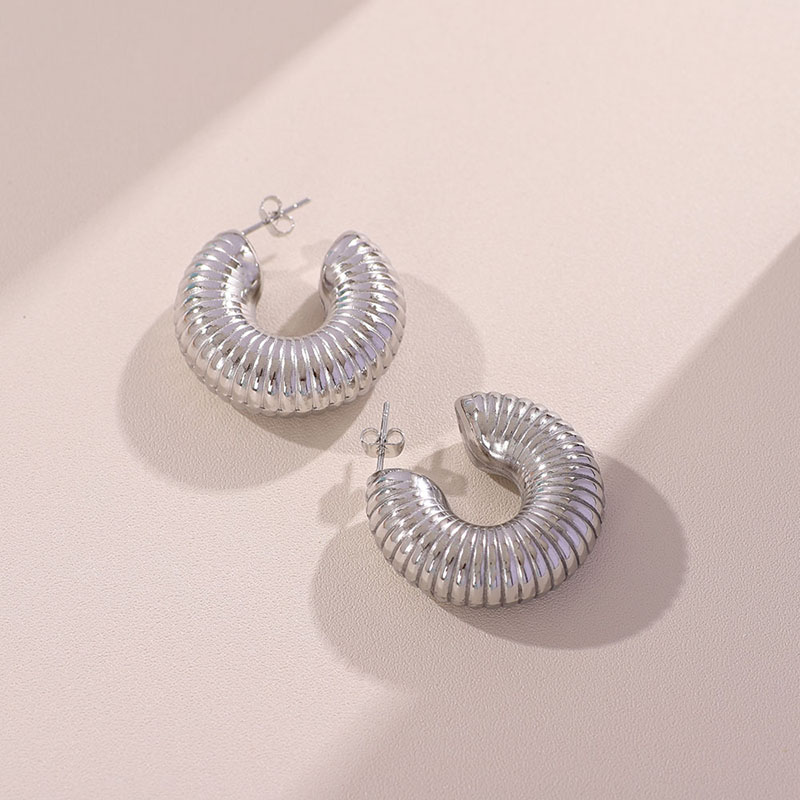 U Shape Stud Earrings For Women, Waterproof Non Tarnish, Made Of 304 Stainless Steel With Real Gold Plated Finish 3
