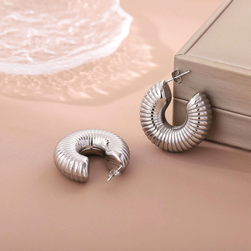 U Shape Stud Earrings For Women, Waterproof Non Tarnish, Made Of 304 Stainless Steel With Real Gold Plated Finish 4