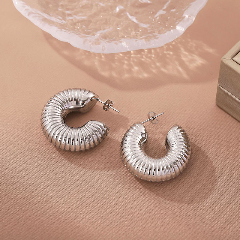 U Shape Stud Earrings For Women, Waterproof Non Tarnish, Made Of 304 Stainless Steel With Real Gold Plated Finish 5