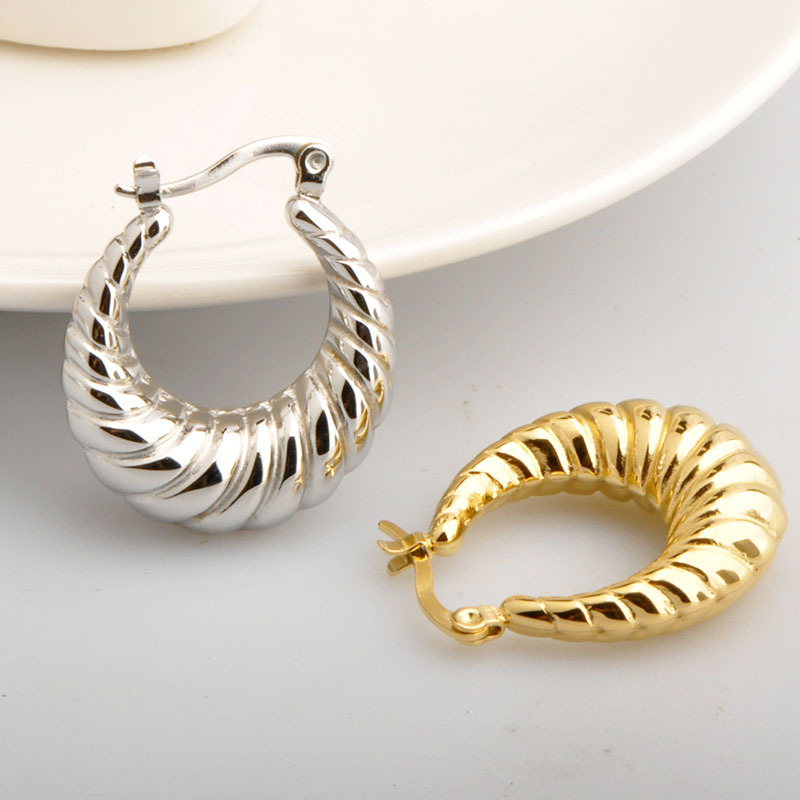 Geometric Earrings For Women, 1 Pair, Waterproof Non Tarnish Stainless Steel With Real Gold Plated Finish 3