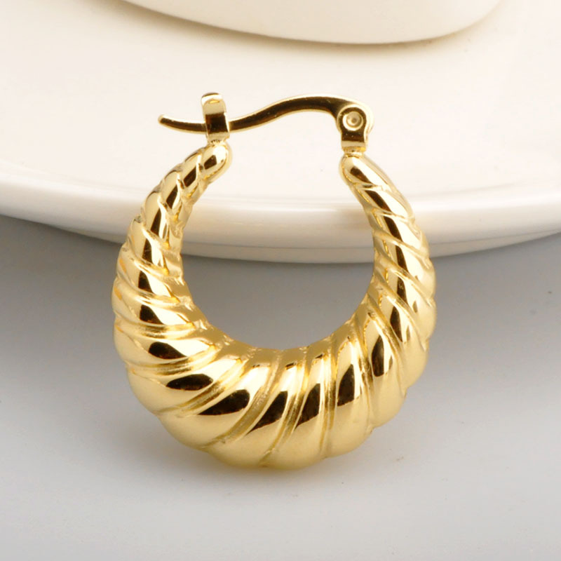 Geometric Earrings For Women, 1 Pair, Waterproof Non Tarnish Stainless Steel With Real Gold Plated Finish 4