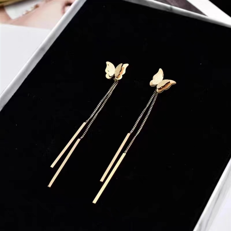 Butterfly Drop Earrings For Women In 18K Gold Plated 304 Stainless Steel With PVD Coating 3