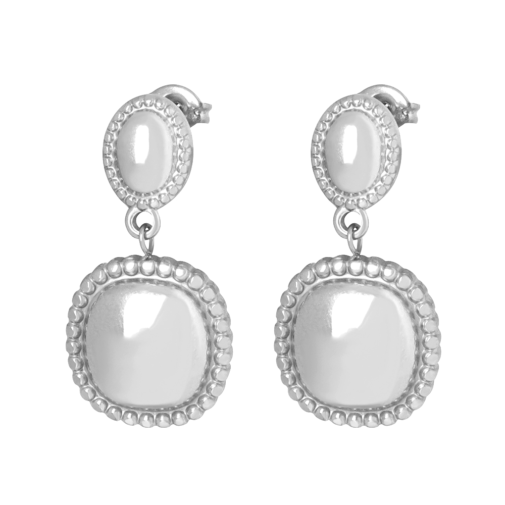 Square Drop Earrings For Women In 304 Stainless Steel With 18K Gold Plated PVD Coating 8