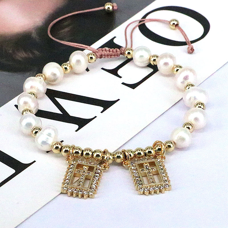 Portrait Copper Bracelet For Women With Zircon Inlay And Twisted Rope Chain, Gold Plated For Elegant Design 8