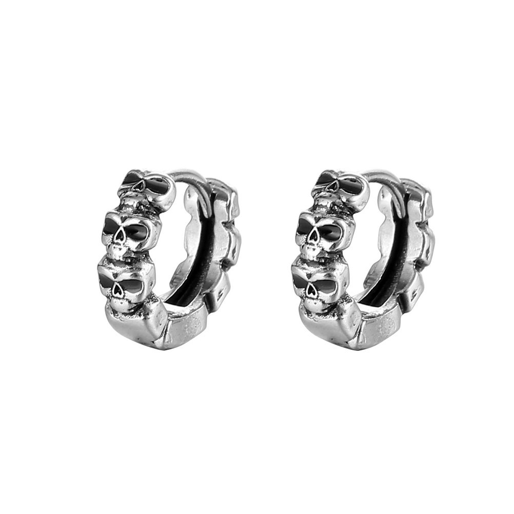 Geometric Titanium Steel Earrings With Electroplated Design, Unisex Hip-Hop Style, 1 Piece 4