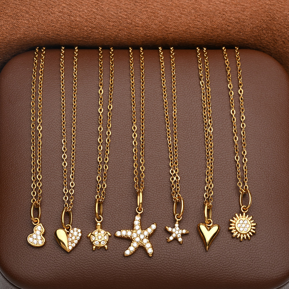 Tortoise Pendant Necklace For Women In 316L Stainless Steel With 18K Real Gold Plated PVD Coated Cable Chain