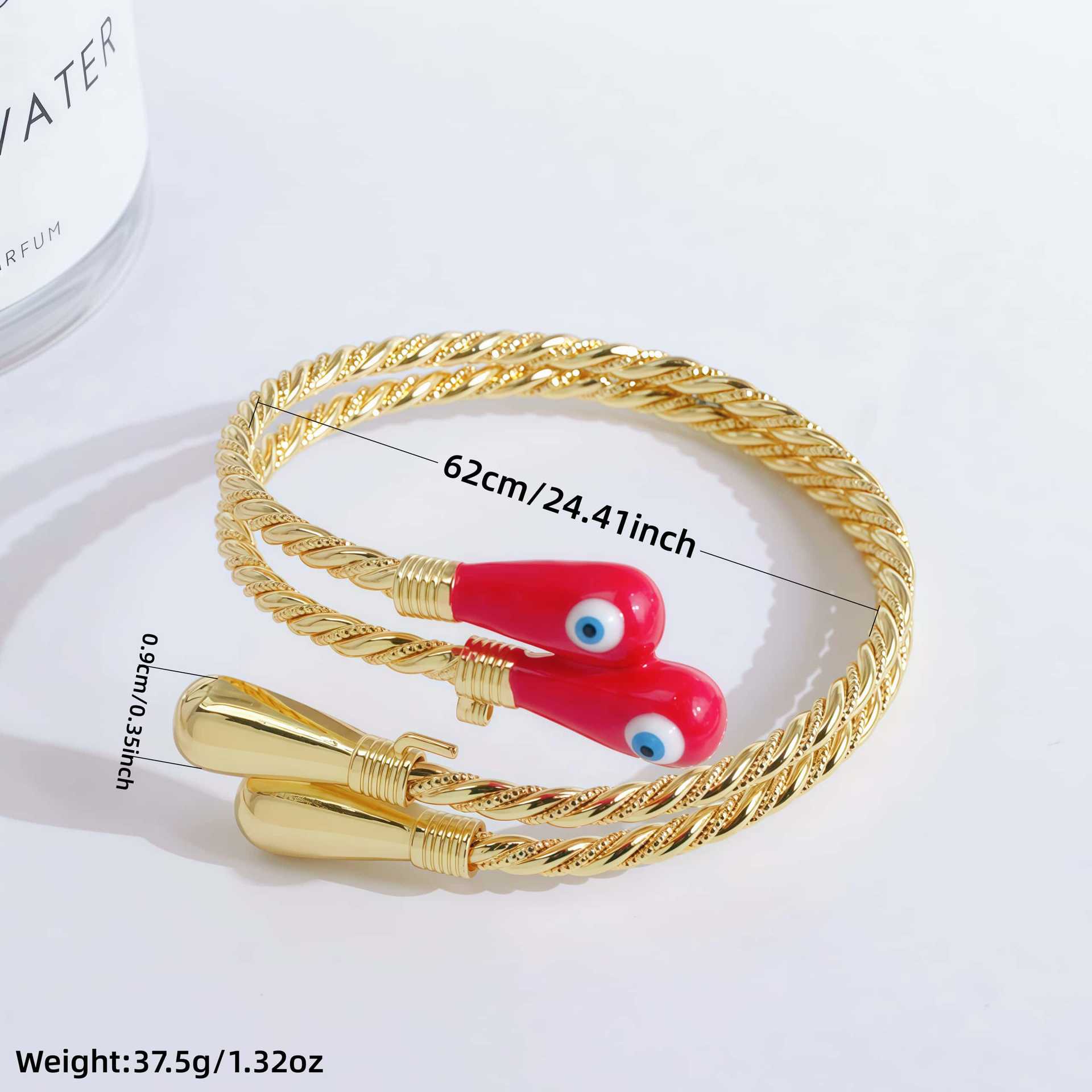 18K Gold Plated Evil Eye Bracelet Turkish Twist Rope Design Multi-Color Mixed Jewelry Accessories 2