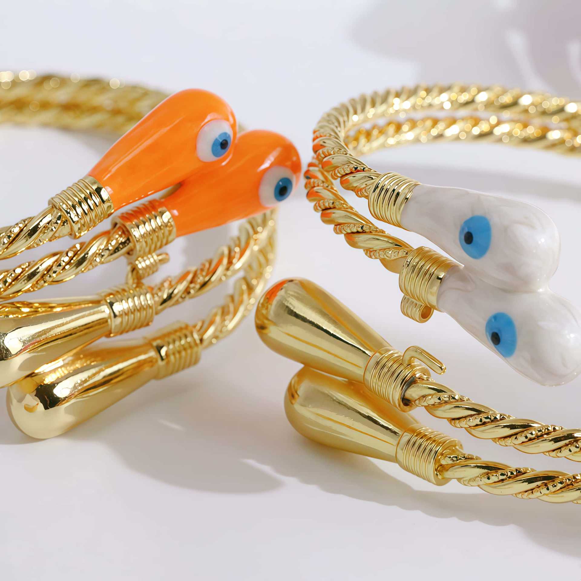 18K Gold Plated Evil Eye Bracelet Turkish Twist Rope Design Multi-Color Mixed Jewelry Accessories 4
