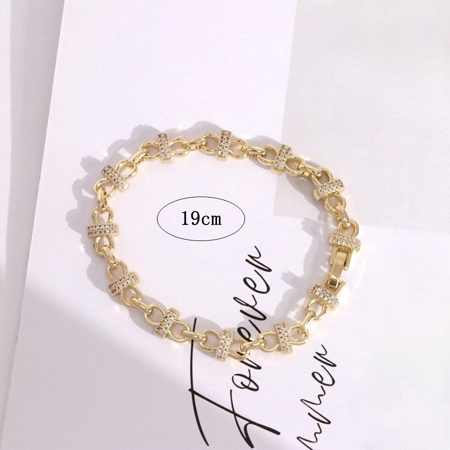 18K Gold Plated Zircon Micro-Paved Unisex Bracelet Fashionable Minimalist Design Versatile Accessory For Men And Women 4