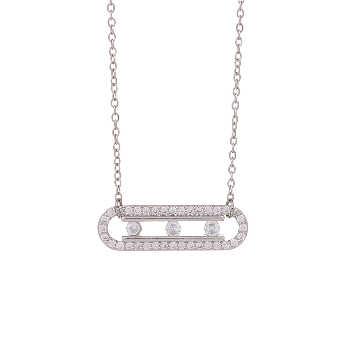304 Stainless Steel Copper Paper Clip Pendant Necklace 5