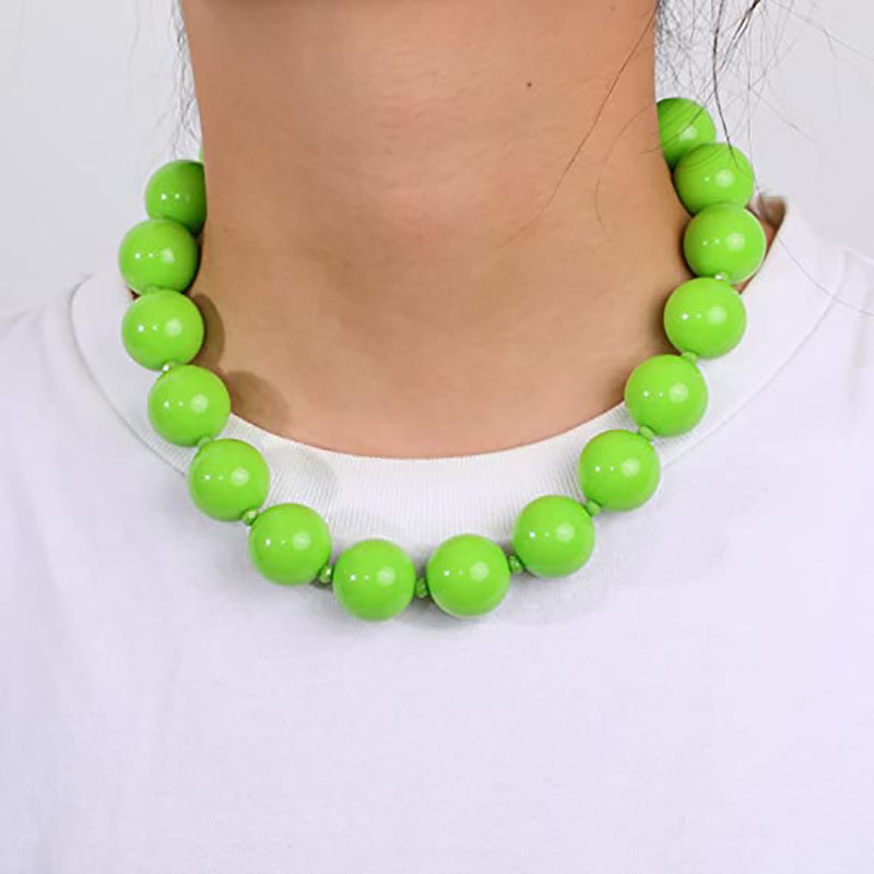 Colorful Acrylic Necklace Versatile Simple Design For Men And Women Bone Chain Jewelry Accessory Fresh And Stylish