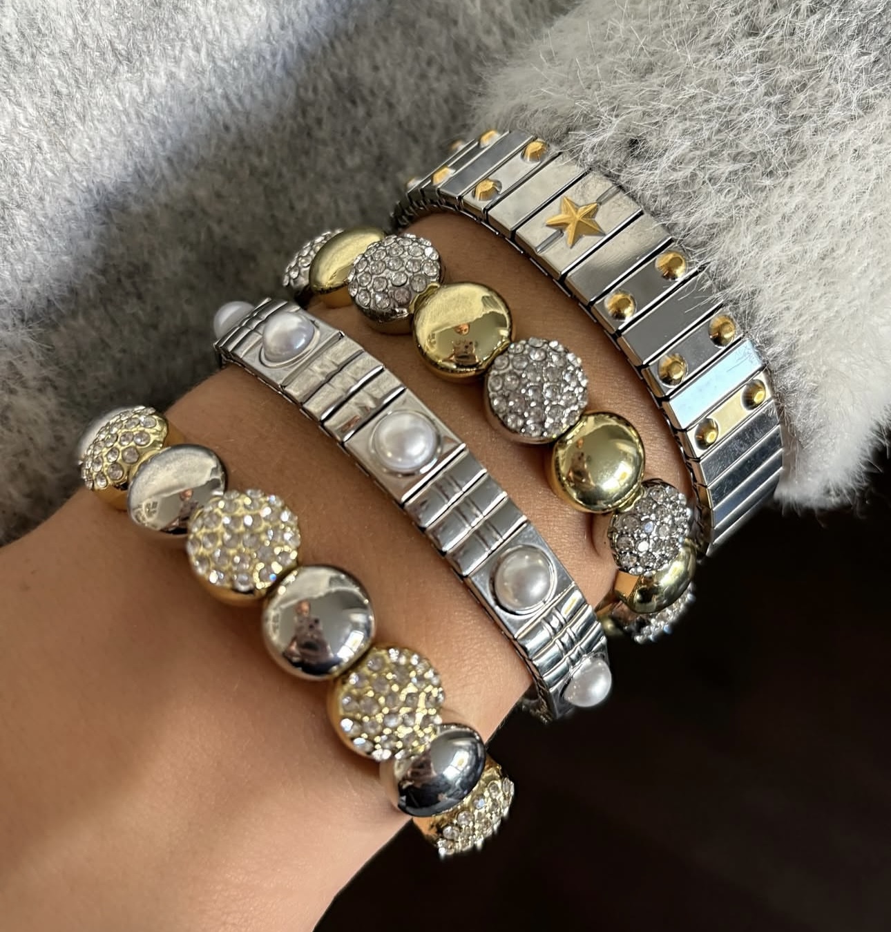 Modern Style Simple Style Classic Style Round Star 316 Stainless Steel Zinc Alloy Pearl Zircon Chain & Link Bracelets For Unisex Daily Party Selfie