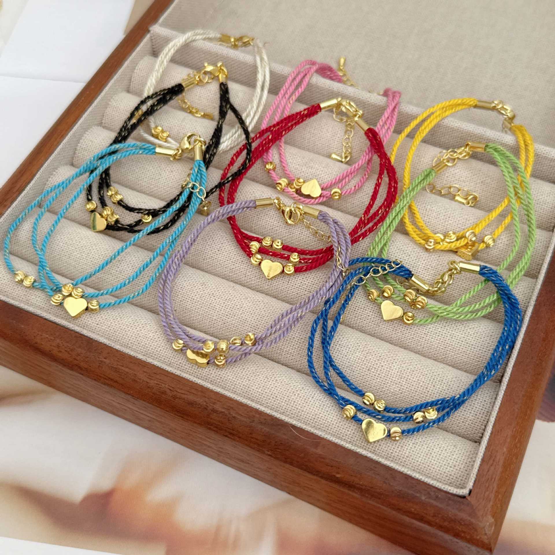 Heart Shape Braid Copper Bracelet For Women With 18K Real Gold Plated Finish In Sweet Style