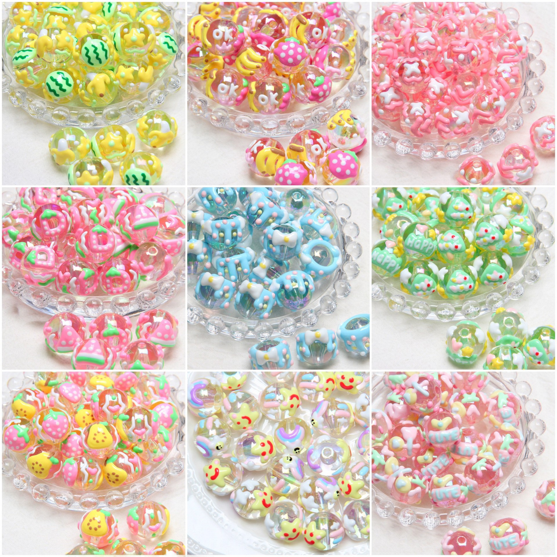 Summer New Heavy Oil Fruit Hand-painted Beads Beaded Pen DIY Mobile Phone Chain Car Hanging Bag Hanging Chain Head Rope Beads