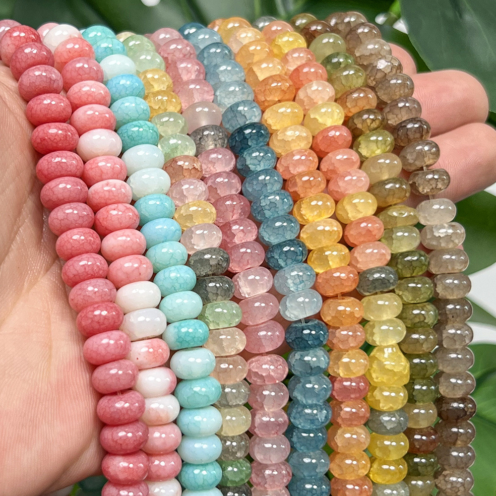 Glass Beads For Jewelry Making With 5mm Diameter Featuring Dyed Chalcedony Inlay