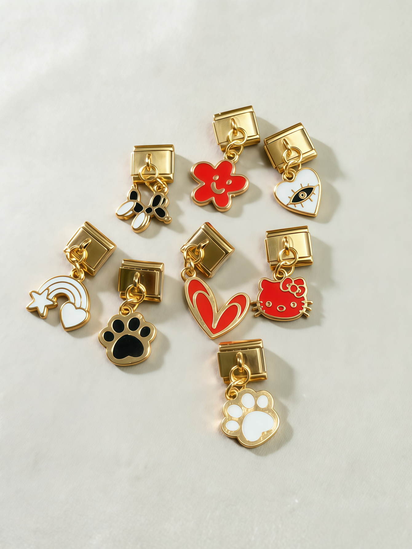Animal 304 Stainless Steel Italian Charm With Gold Plating And Links Chain, 1 PCS