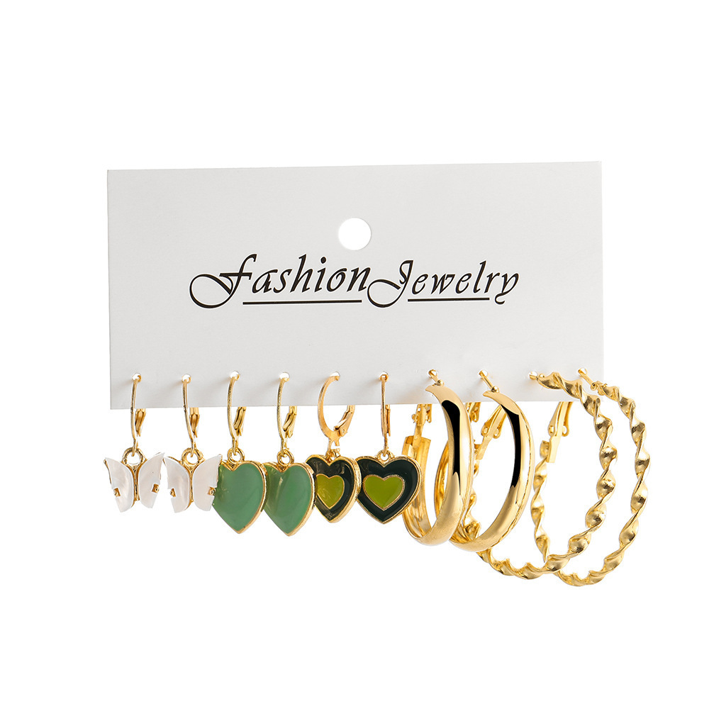 Simple Style Butterfly Earrings For Women, Enamel Craft With Electroplated Alloy Material