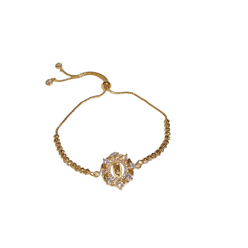 Adjustable Round Zirconia Bracelet Women's Luxury Design Sensation Hand Chain Fashion Accessory Geometric Pattern Copper Material 5