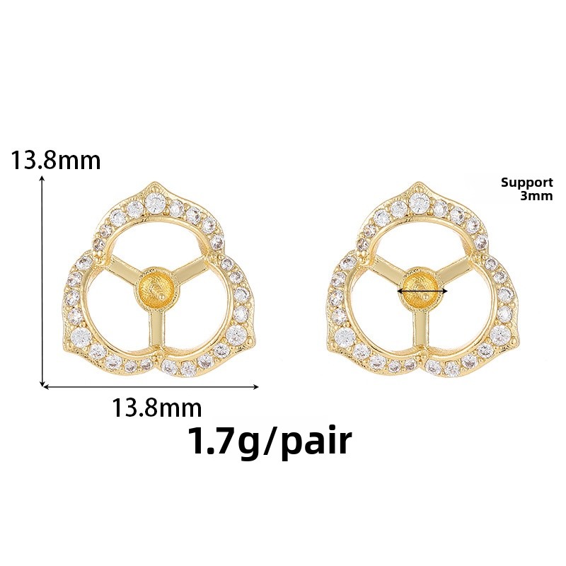 Asymmetrical Stud Earrings For Women With 925 Sterling Silver Posts, Copper Base, Electroplated Gold, And Zircon Bezel Setting 4