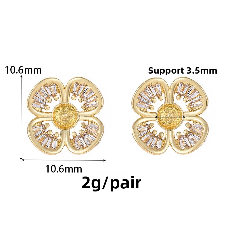 Asymmetrical Stud Earrings For Women With 925 Sterling Silver Posts, Copper Base, Electroplated Gold, And Zircon Bezel Setting 5