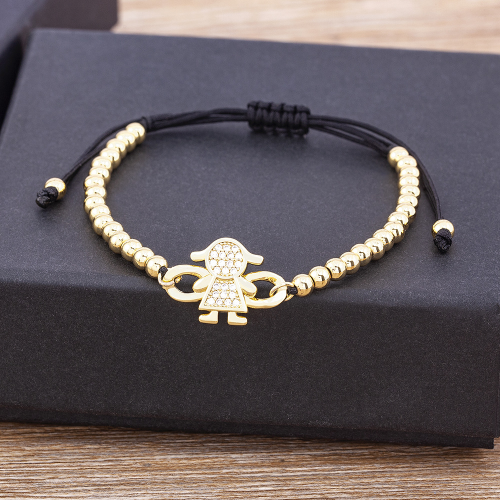Beading Copper Bracelets Bangle With 18K Real Gold Plated Electroplated Finish, Unisex Design