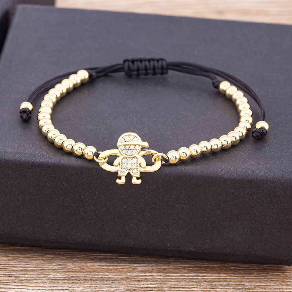 Beading Copper Bracelets Bangle With 18K Real Gold Plated Electroplated Finish, Unisex Design 4