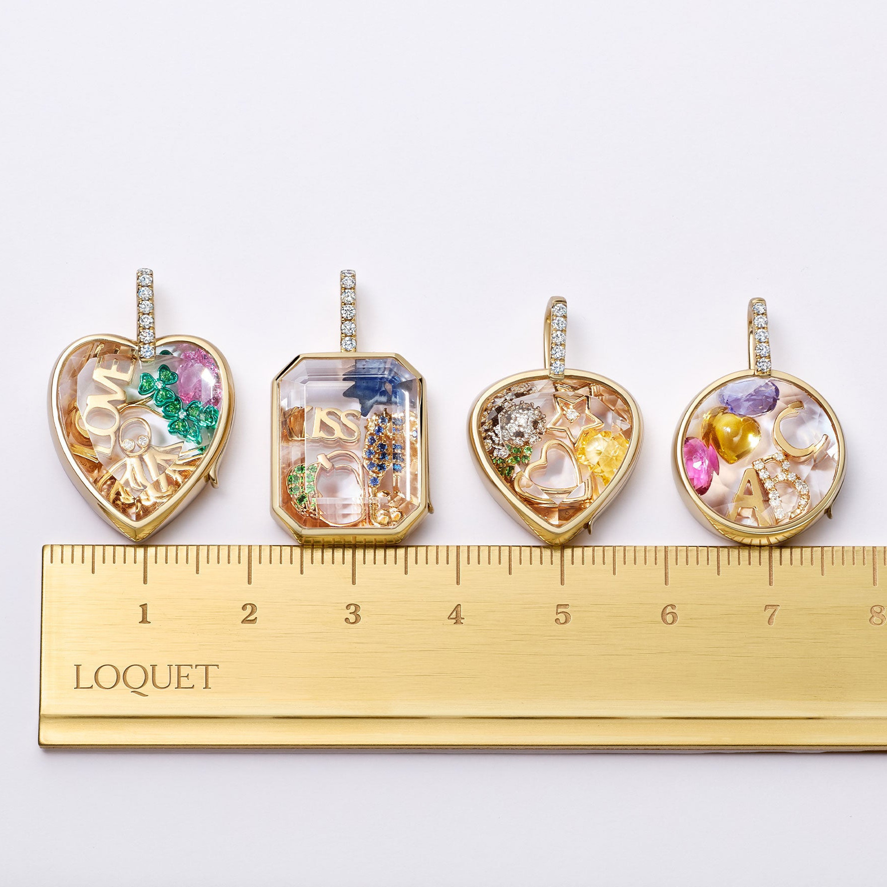 Box Pattern Glass Locket Charms With Zircon Inlay, Electroplated Jewelry Accessories In Colour 2