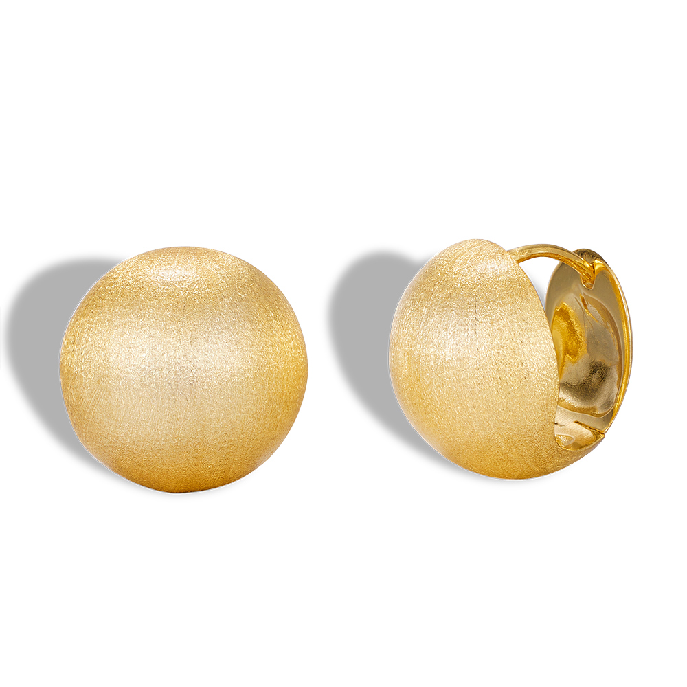 Brushed Balloons Stud Earrings In Copper With 18K Real Gold Plated Water Plating And 0.03µm Thickness