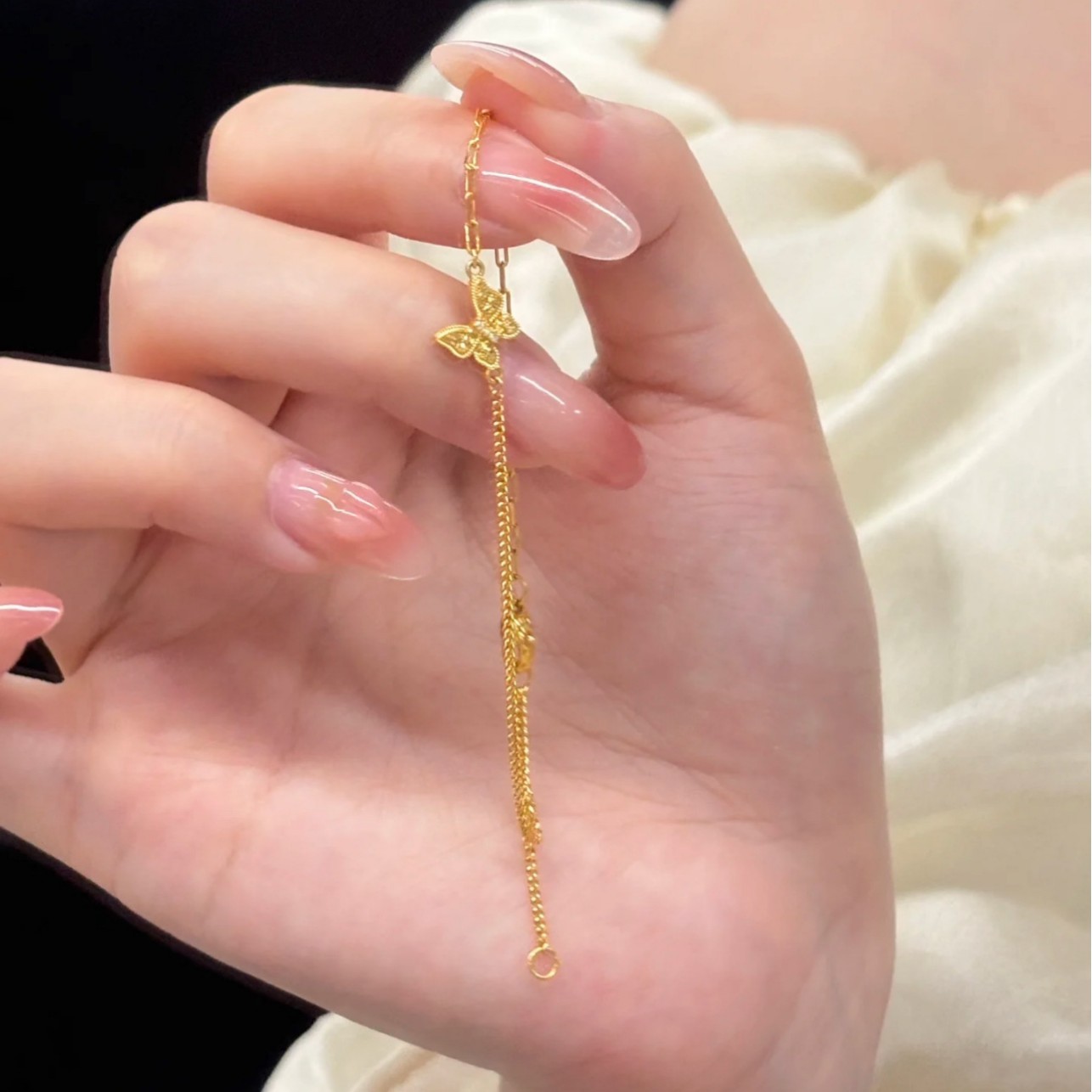 Butterfly Bracelet For Women In Gold Electroplated Copper, Elegant Accessory For Business Occasions 3