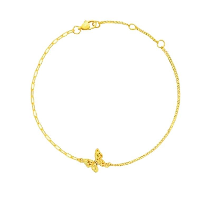 Butterfly Bracelet For Women In Gold Electroplated Copper, Elegant Accessory For Business Occasions 5
