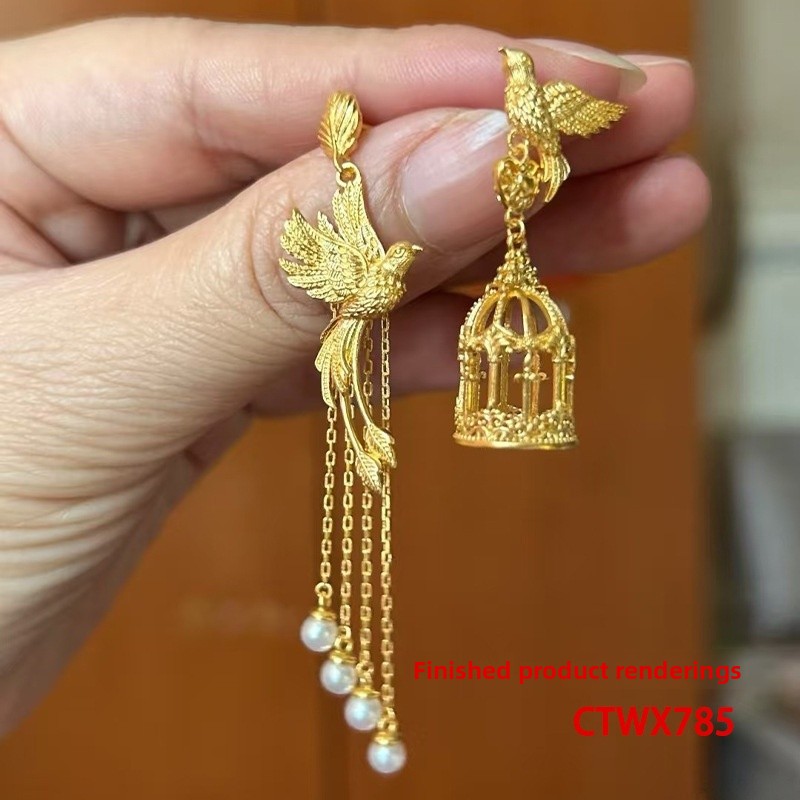 Butterfly Earrings For Women Featuring Real Gold Plated Copper With Zircon Inlay And Copper Ear Pins 4